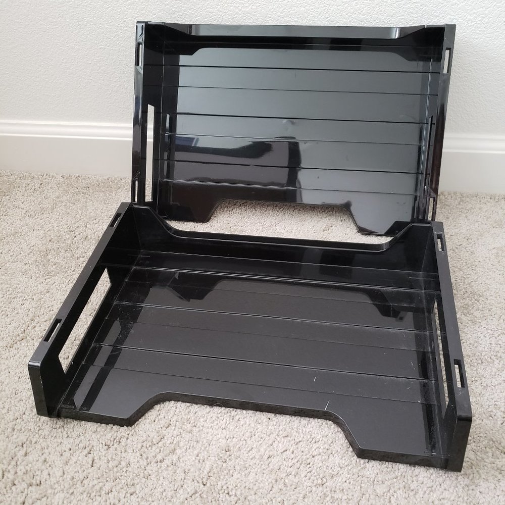 Side load plastic letter tray  (Black - QTY 2)
